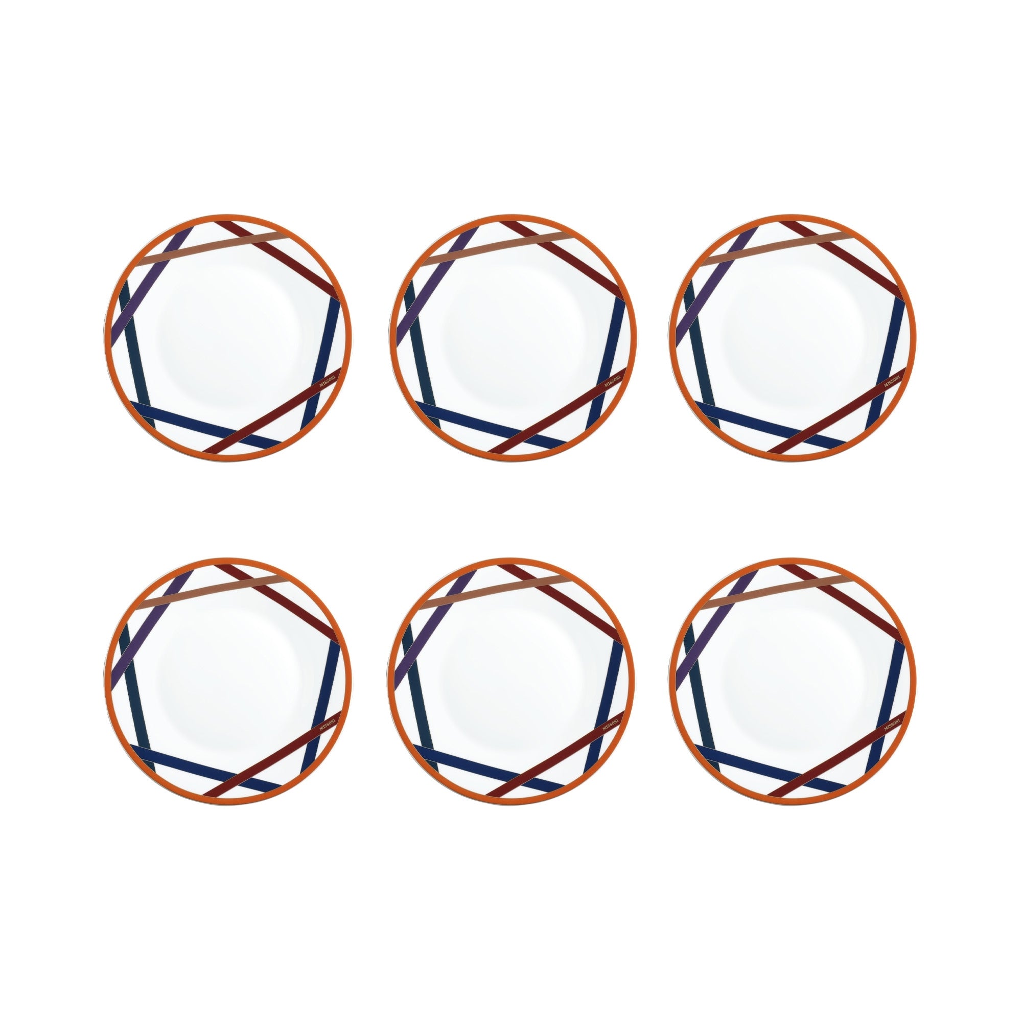 MISSONI - 6 Nastri Multicolor flat plates diam. 27.5 cm